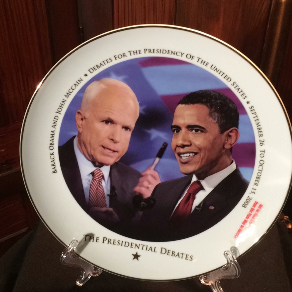 PLATE of BARA OBAMA and John MCCAIN